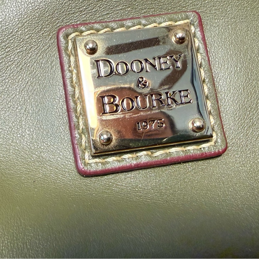 Dooney & Bourke Olive Green Leather Shoulder Bag with Coin Pouch - Picture 6 of 11
